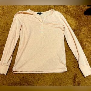 Pink long sleeve Henley top